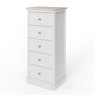 Kentwell Oak Top 5 Drawer Wellington Chest - Soft Close Drawers