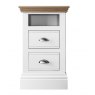 Burford Oak Top Small 2 Drawer Open Shelf Bedside