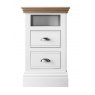 Burford Oak Top Large 2 Drawer Open Shelf Bedside