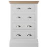 Burford Oak Top 4 Drawer Narrow Chest